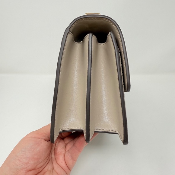 New Tory Burch T Monogram Flap Leather Shoulder Crossbody Bag In Fresh Clay - Picture 8 of 16